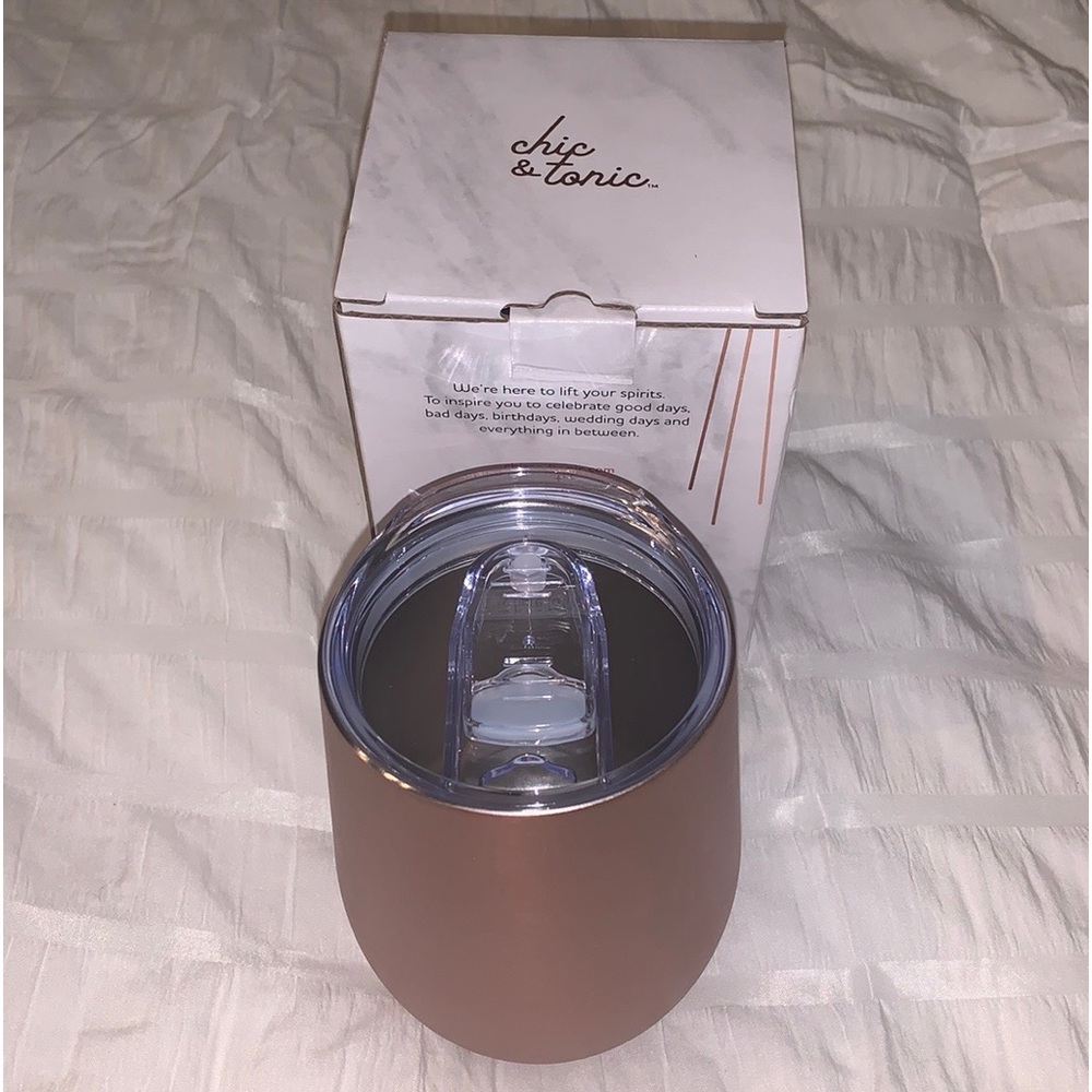 Chic & tonic Rose Gold Wine Tumbler 12 oz New in Box, New